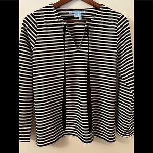Draper James Nautical Striped Long Sleeve Top Size S